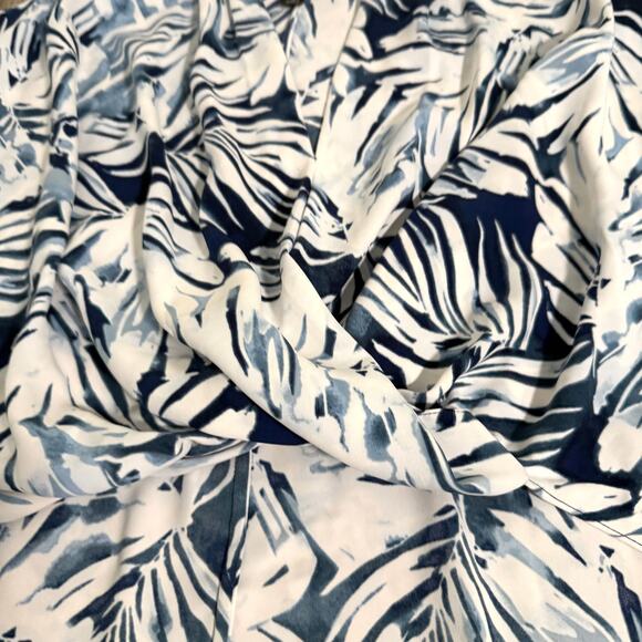 Alfani Printed Oversized Blouse - Poncho Style - Petite Pet Dream Leaf Blue  $70 - Picture 8 of 11